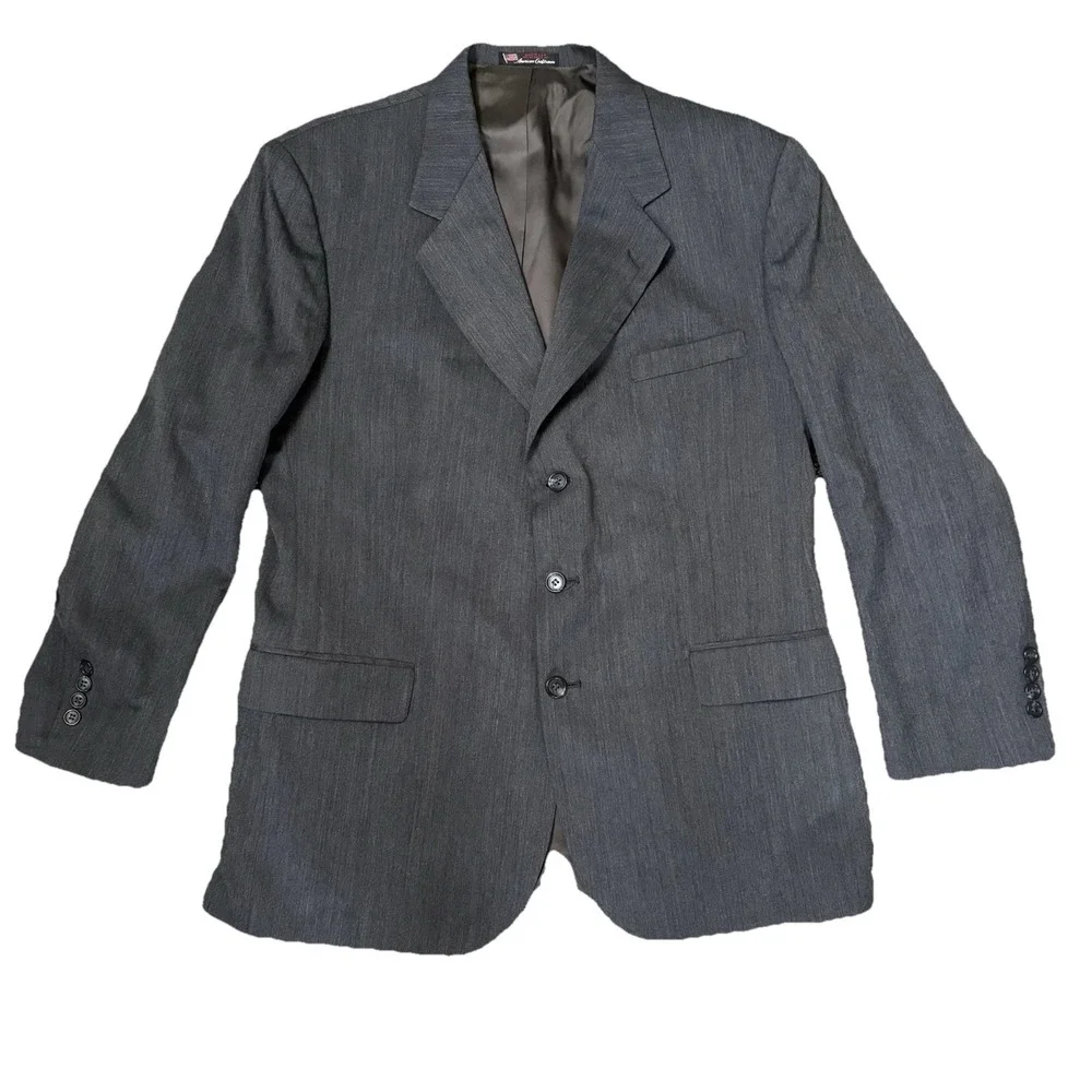 Stafford‎ Men's Dark Gray Blazer, Sport, Business Jacket. 44R Made In The USA.